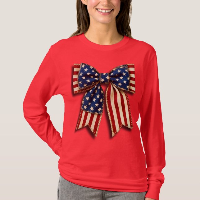 American Flag Bow T-Shirt (Front)