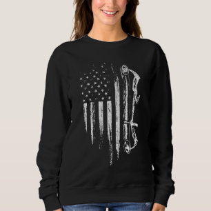 American Flag Bowhunting Bow Archery Gift For Deer Sweatshirt