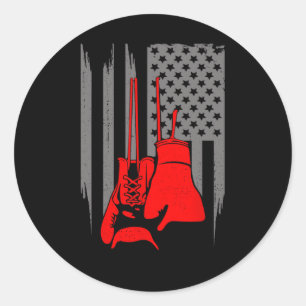 American Flag Boxing Apparel - Boxer Boxing For Wo Classic Round Sticker