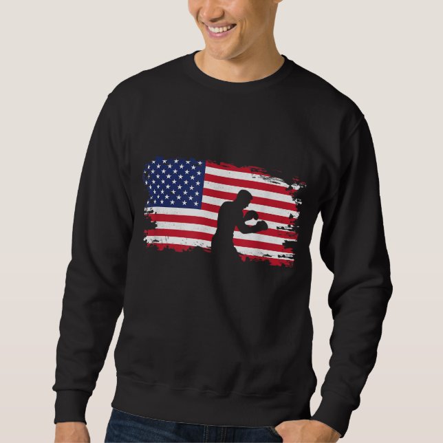 American Flag Boxing Apparel - Boxer Boxing Sweatshirt (Front)