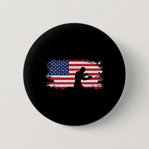American Flag Boxing Apparel - Boxer Boxing Women 2 Inch Round Button