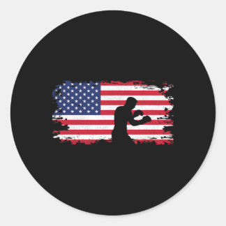 American Flag Boxing Apparel - Boxer Boxing Women Classic Round Sticker