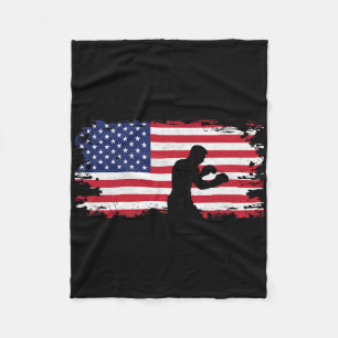 American Flag Boxing Apparel - Boxer Boxing Women  Fleece Blanket