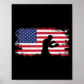 American Flag Boxing Apparel - Boxer Boxing Women Poster