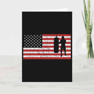 American Flag Boxing Boxing Gift Men Women  Card