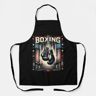 American Flag Boxing Distressed - Boxer Vintage Bo Apron