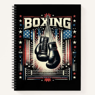 American Flag Boxing Distressed - Boxer Vintage Bo Notebook