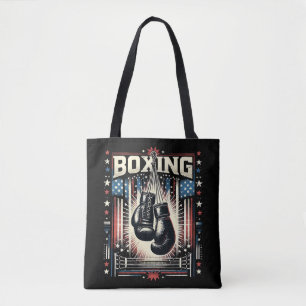 American Flag Boxing Distressed - Boxer Vintage Bo Tote Bag