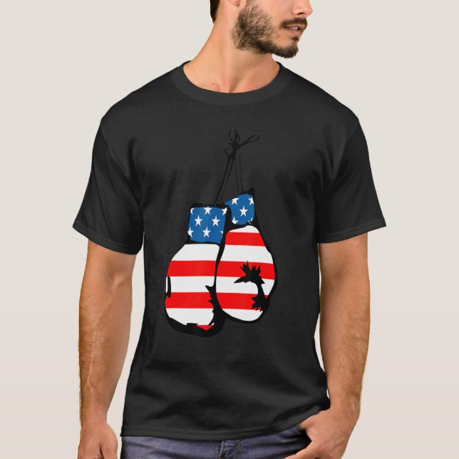 American Flag Boxing Gloves T-Shirt (Front)
