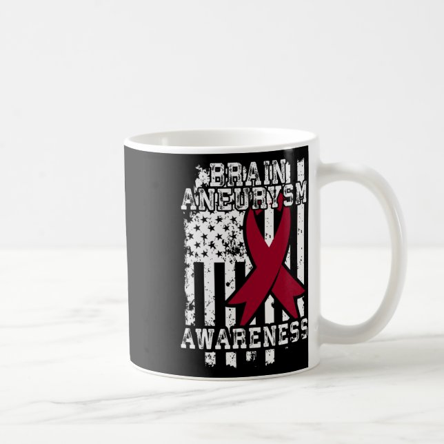 American Flag - Brain Aneurysm Survivor  Coffee Mug (Right)
