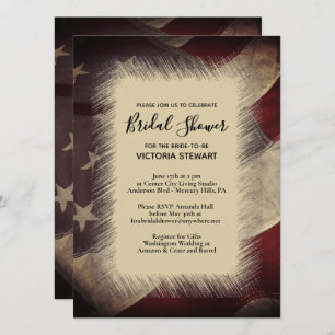 American Flag Bridal Shower Invitation
