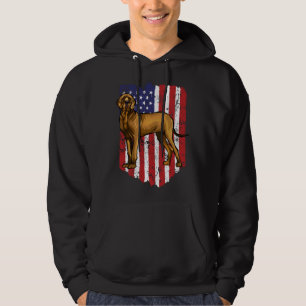 American Flag Brown Great Dane 4th Of July USA Hoodie
