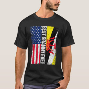 American Flag Brunei Flag Best Granny Ever Family T-Shirt
