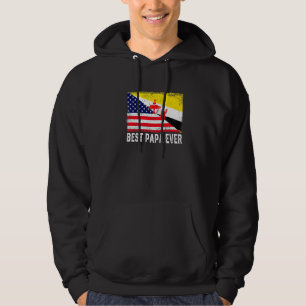 American Flag & Brunei Flag Best Papa Ever Family Hoodie