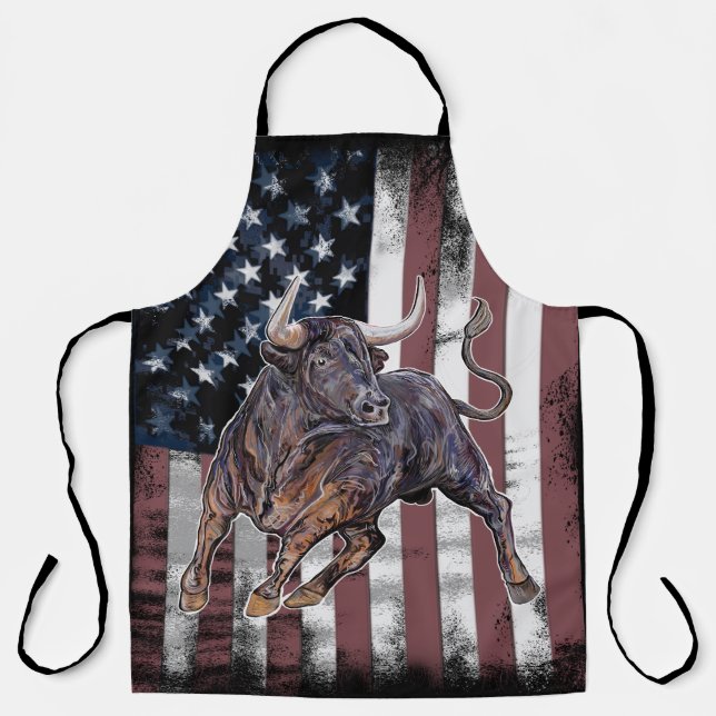 American Flag Bull  Apron (Front)
