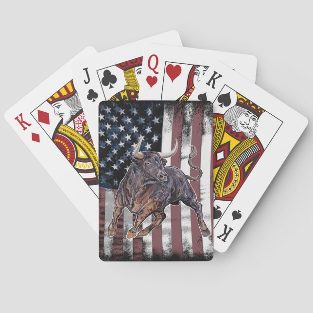 American Flag Bull  Playing Cards (Back)