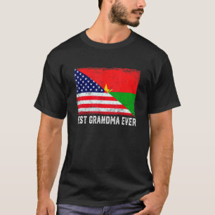 American Flag Burkina Faso Flag Best Grandma Ever T-Shirt
