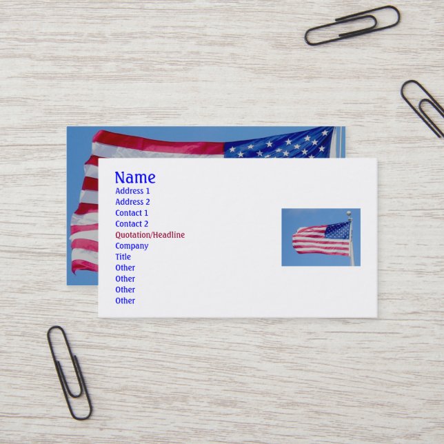 American Flag Business Card (Front/Back In Situ)