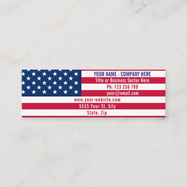 American Flag Business Card Example (Front)