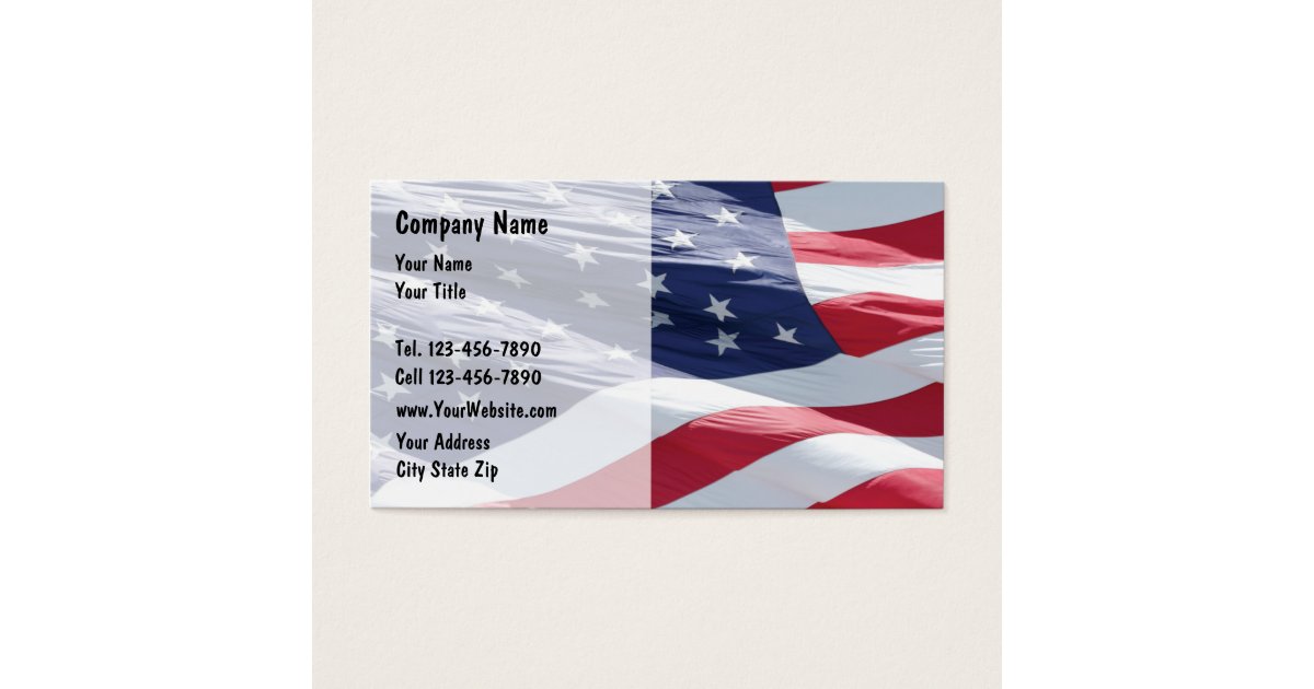 american flag business card