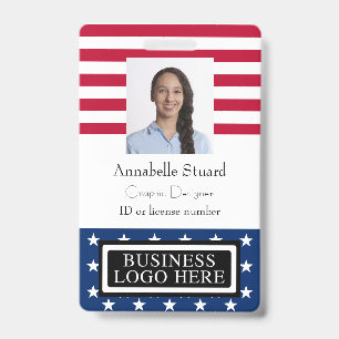 American Flag Business Security Employee Badge