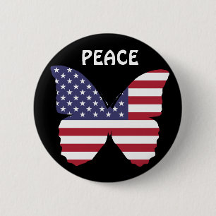 american flag butterfly button