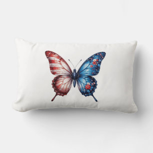 American Flag Butterfly Lumbar Pillow