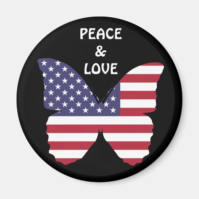 american flag butterfly magnet (Front)