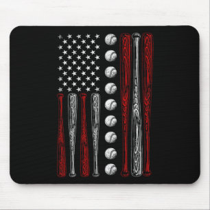 American Flag Bysebyll Red White Blue 4th Of July Mouse Pad