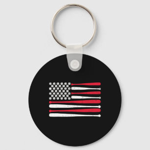 American Flag Bysebyll Usa Vintage Bysebyll Sport Keychain