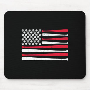 American Flag Bysebyll Usa Vintage Bysebyll Sport Mouse Pad