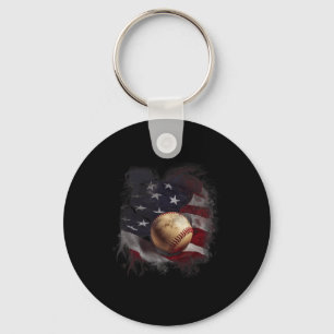American Flag Bysebyll Vintage 4th Of July Usa Pat Keychain