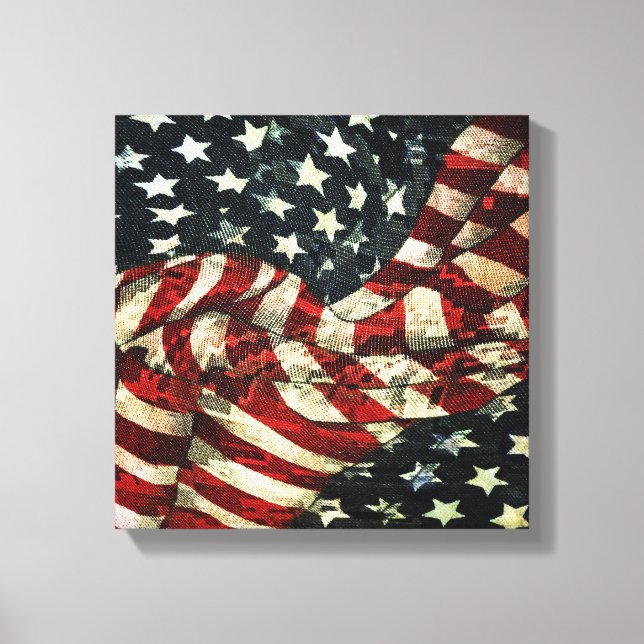 American Flag-Camouflage by Shirley Taylor Canvas Print (Front)