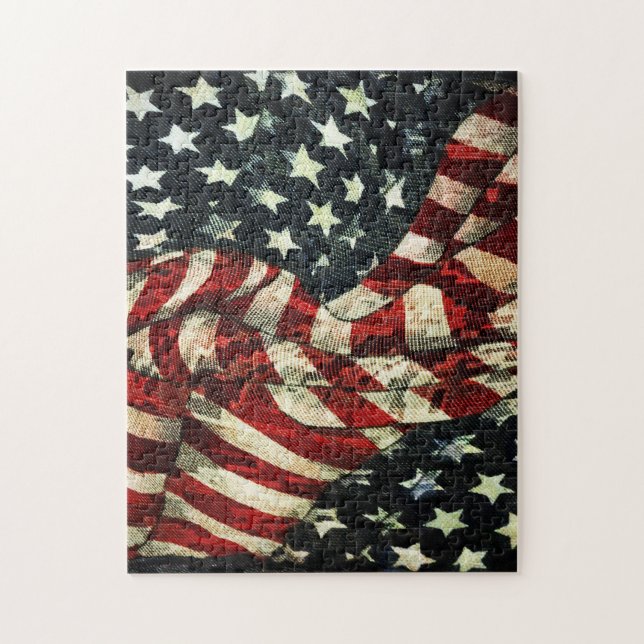 American Flag-Camouflage by Shirley Taylor Jigsaw Puzzle (Vertical)