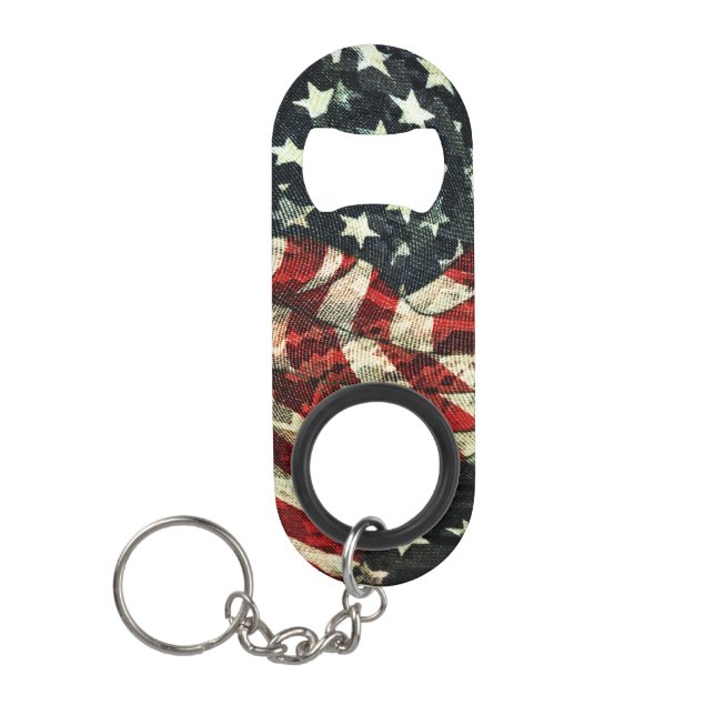 American Flag-Camouflage by Shirley Taylor Keychain Bottle Opener (Front)