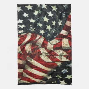 American Flag-Camouflage by Shirley Taylor Kitchen Towel