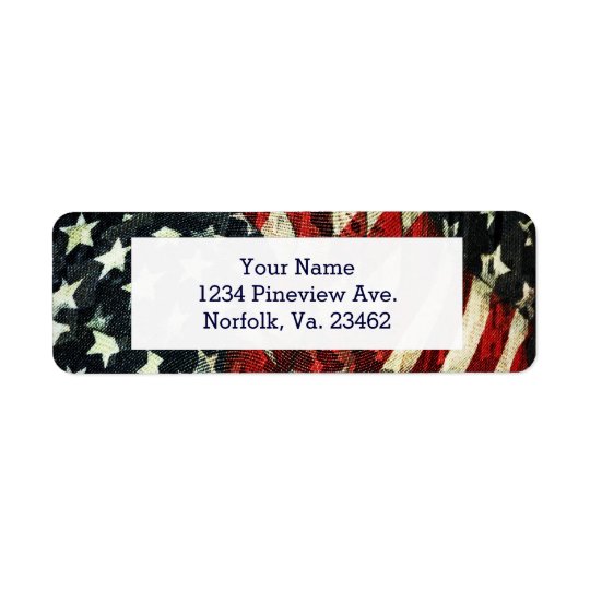 American Flag-Camouflage by Shirley Taylor Return Address Label