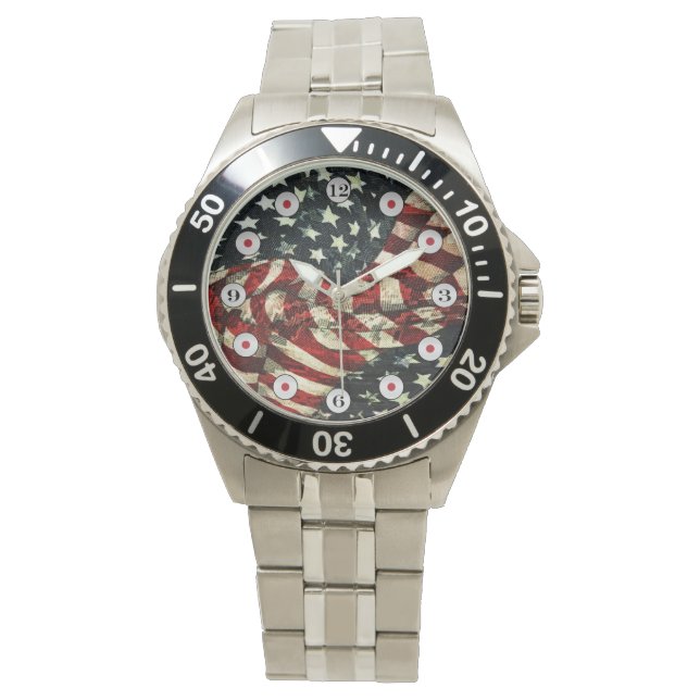 American Flag-Camouflage by Shirley Taylor Watch (Front)