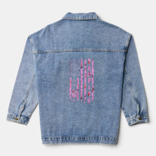 American Flag Camping  4th Of July Camper Hiking F Denim Jacket