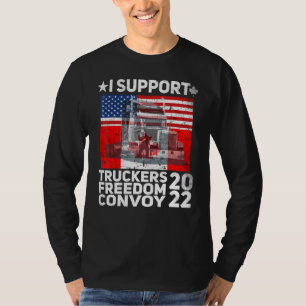 American Flag Canada Flag Freedom Convoy 2022 Truc T-Shirt