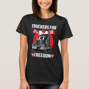 American Flag Canada Flag Freedom Convoy 2022 TRUC T-Shirt