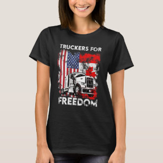 American Flag Canada Flag Freedom Convoy 2022 Truc T-Shirt