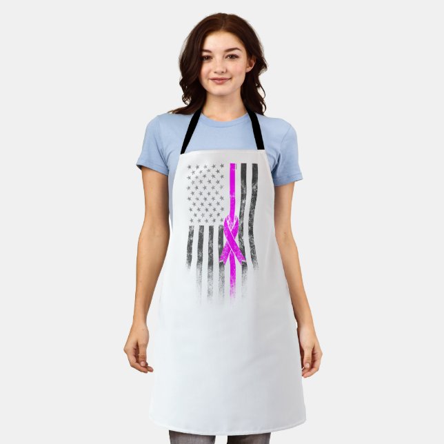 American Flag Cancer Survivor Awareness Apron (Worn)