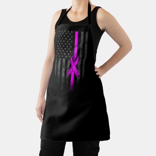 American Flag Cancer Survivor Awareness Apron (Insitu)