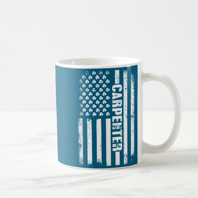 American flag carpenter st patricks day shamrock coffee mug (Right)