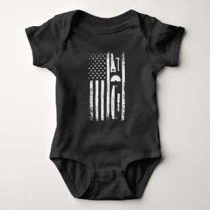 American Flag Carpenter Tools Woodworker Craftsman Baby Bodysuit
