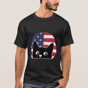 American Flag Cat 4Th Of July Kitten Patriotic Pet T-Shirt