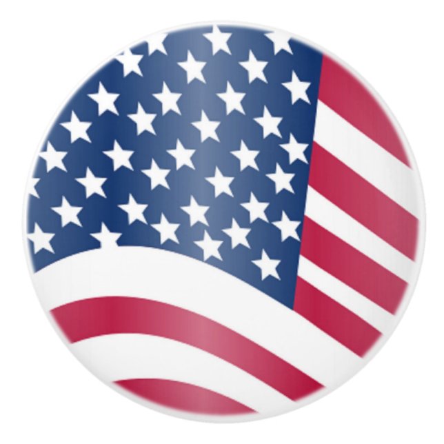 AMERICAN FLAG CERAMIC KNOB (Front)