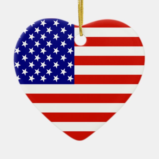AMERICAN FLAG CERAMIC ORNAMENT (Front)