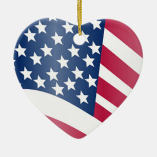 AMERICAN FLAG CERAMIC ORNAMENT